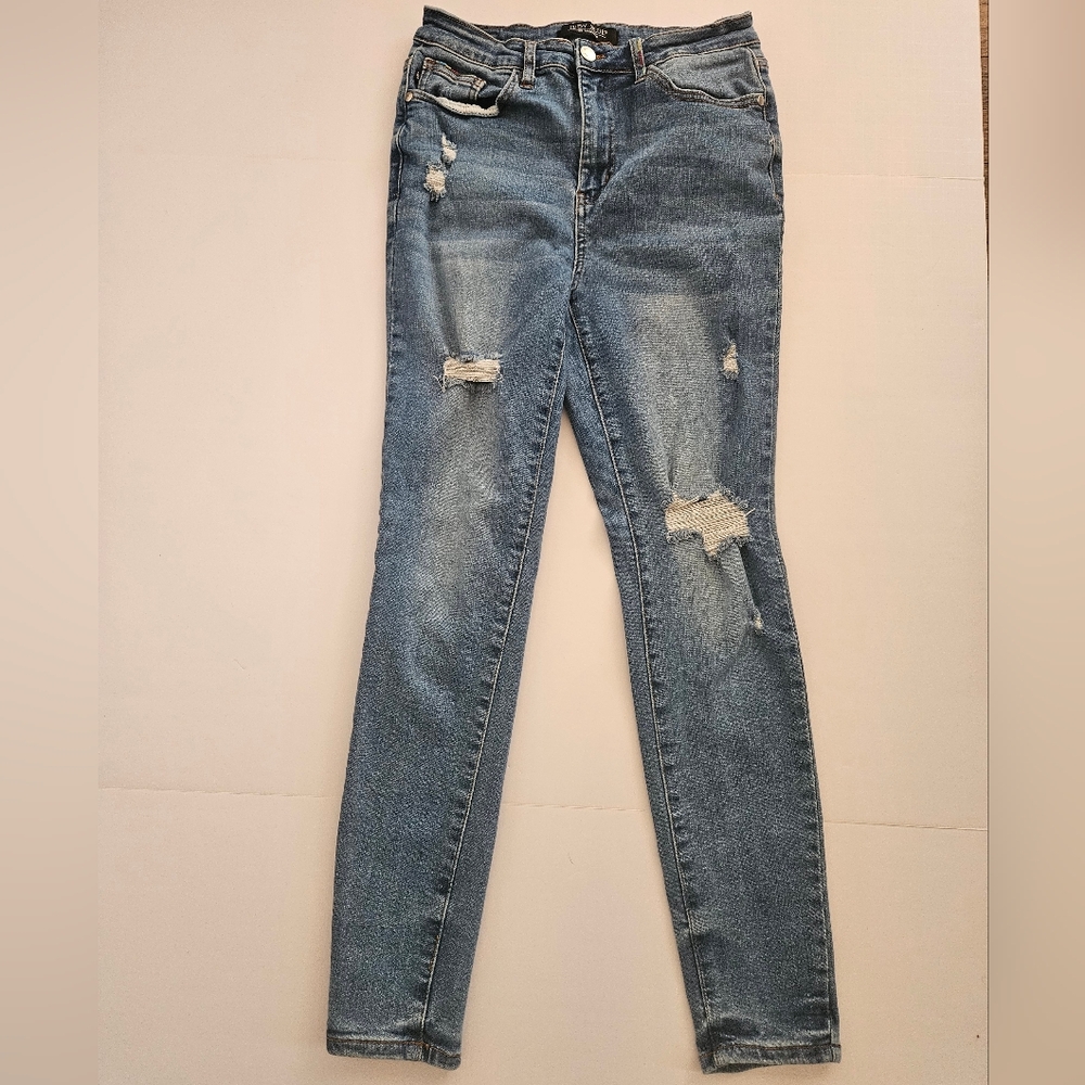 Judy Blue Skinny Jeans Size 5/27 Embroudery On Pockets Distressed
